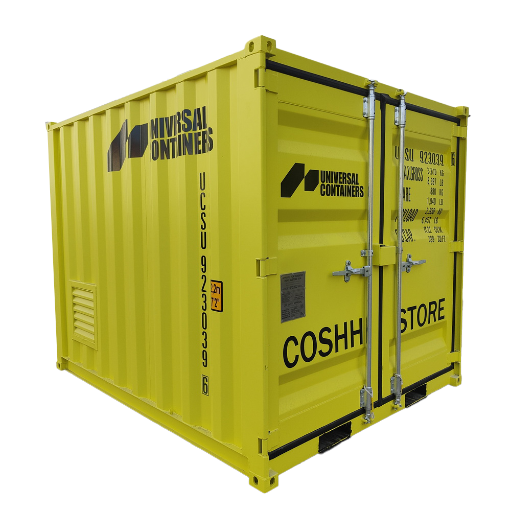 New 9ft COSHH Chemical Store Container - universalshippingcontainers.com