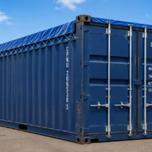 20ft Used Open Top Shipping Container – Wind & Watertight – Blue
