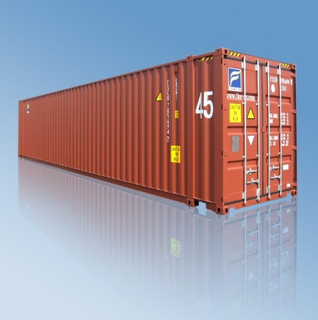 45ft New One-Trip High Cube Shipping Container – Grey