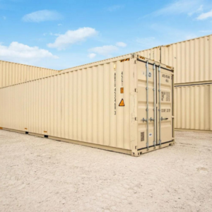 40ft New High Cube One-Trip Double Door Shipping Container – Beige