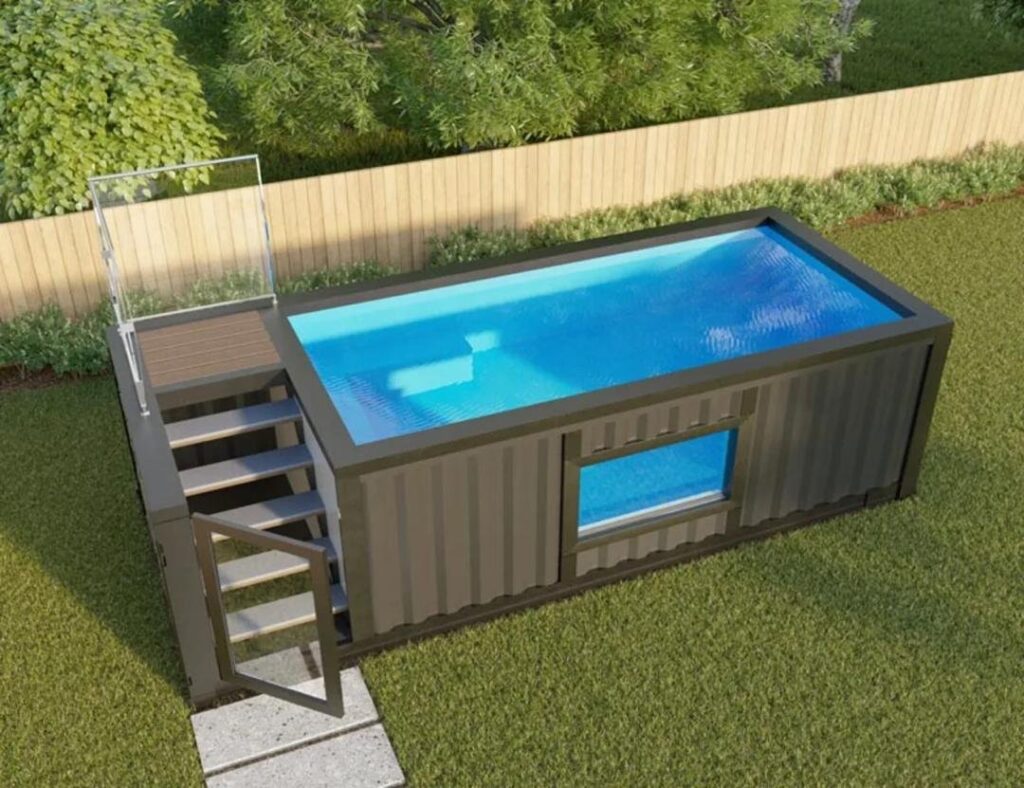 shipping container swimming pool UK conversion