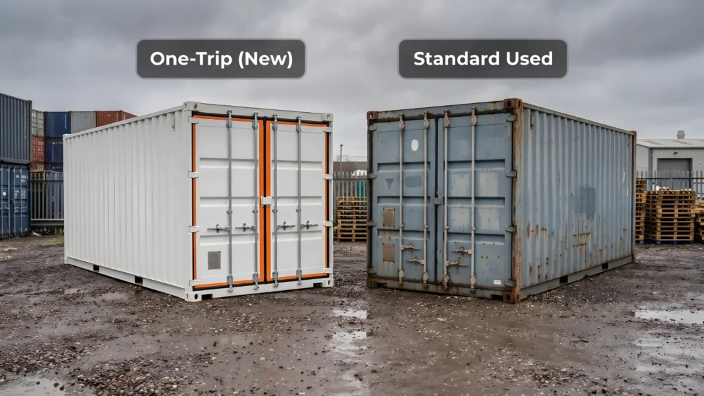 new vs used shipping containers UK comparison